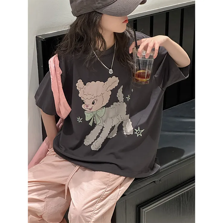 K25910童装女童短袖T恤儿童上衣2025夏装新款洋气半袖休闲打底衫t