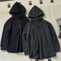 【米可家】秋冬加厚不加绒半拉链连帽大版卫衣外套7777