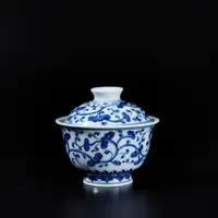 【钟家窑】缠枝灵芝小盖碗二才