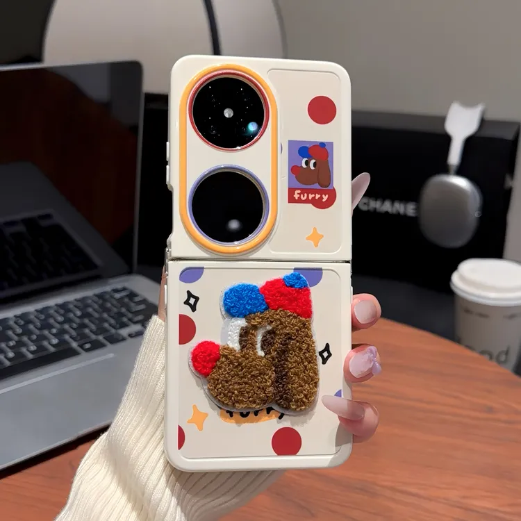 适用于华为POCKET2手机壳奶油壳FINDN3FLIP红鼻子狗狗华为pocketS