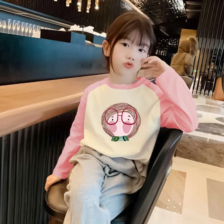 女童长袖T恤2025新款纯棉打底衫儿童春秋装宝宝秋季衣服卡通上衣