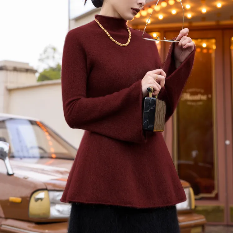 TU女装 乌普萨漫 牦牛绒立领毛衣25冬季内搭拍照必备出片上衣