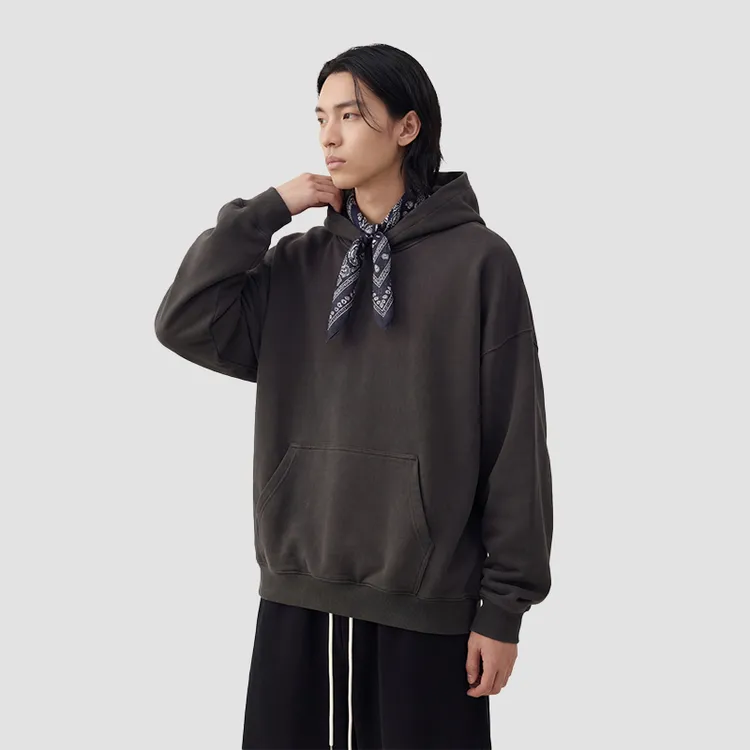 D系列 重磅高品纯色连帽卫衣套头长袖宽松时尚男女情侣同款上衣潮