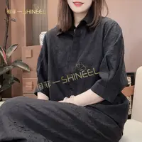 相菲一精品2025天丝亚麻百搭休闲宽松时尚夏季天丝亚麻中袖衬衫