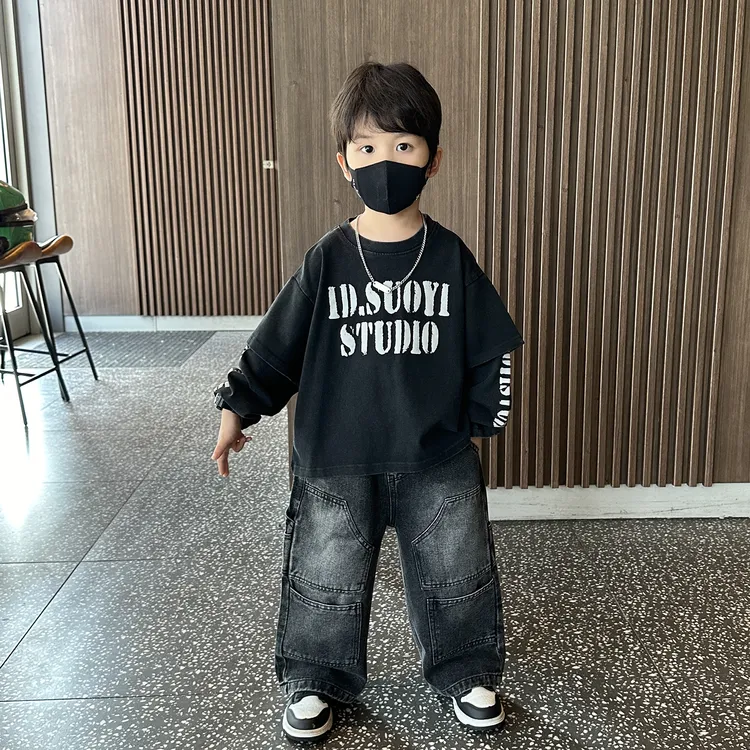 男童韩版秋装套装2025新款痞帅儿童春秋季卫衣洋气时髦潮男孩衣服