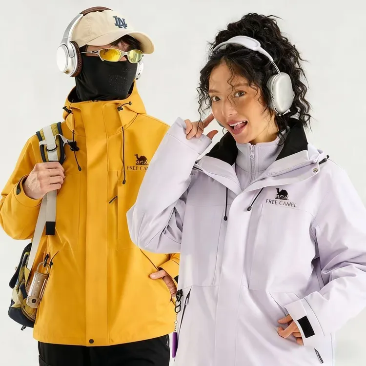 逍遥骆驼防风防水可拆卸三合一冲锋衣男女秋冬季登山服外套