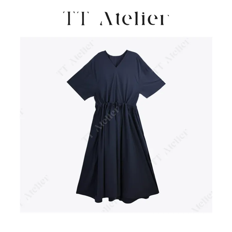 TT设计师【步步生莲】小众时尚显瘦抽绳连衣裙TT190350