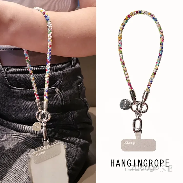 闪钻手机挂绳手腕短款ins时尚高级感挂链防丢防掉手机绳金属挂钩