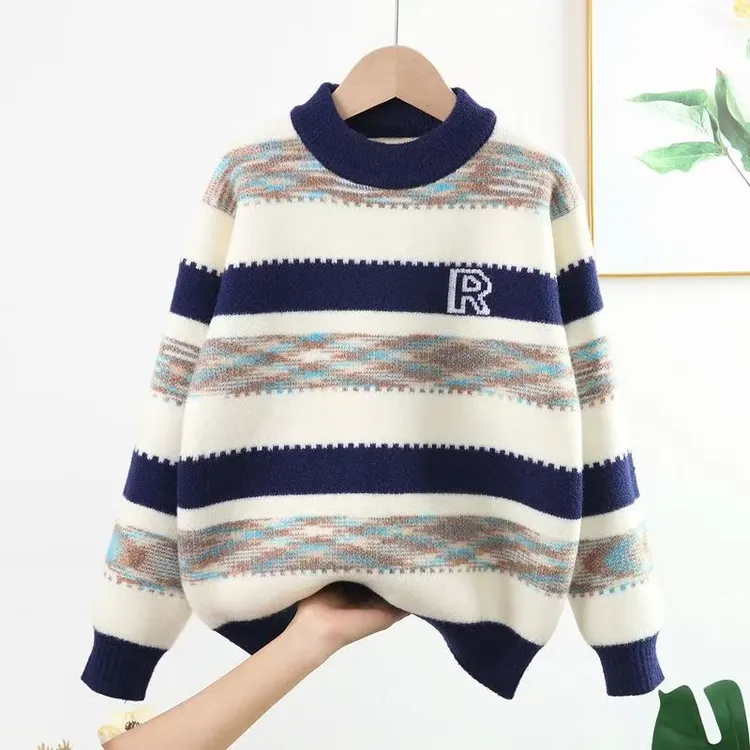 新款男童毛衣冬季加厚男孩针织衫中大童上衣儿童线衣秋冬打底衫潮