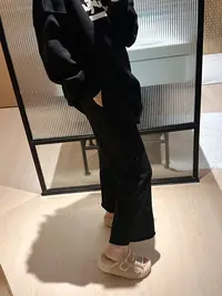 【BORAKOO】早秋款黑色九分卫裤