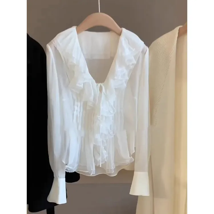 2025春季新款时尚法式休闲高级感衬衫女款气质百搭显瘦设计感上衣