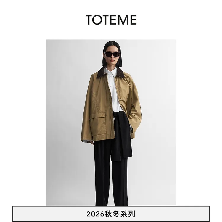 TOTEME女装 26秋冬新款沙漠色灯芯绒毛领COUNTRY拉链工装夹克外套商品图