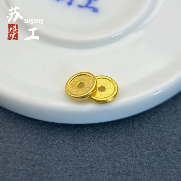 古法18K黄金色工艺车轮隔片超薄垫片金配饰手链手串文玩diy配件