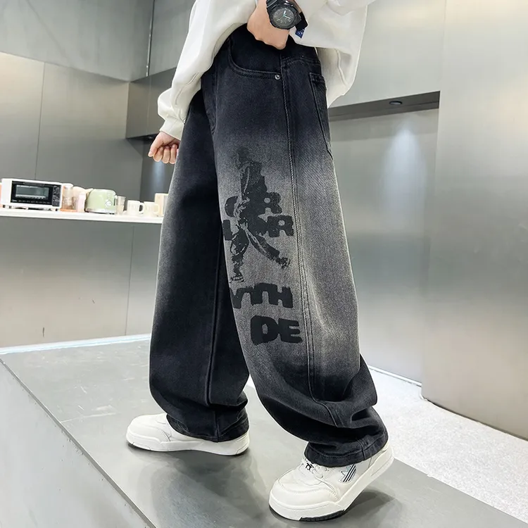 男童春秋款牛仔裤2025新款儿童秋装直筒裤子大男孩秋季痞帅洋气潮