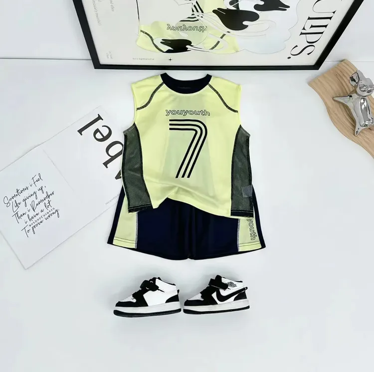 儿童夏季装套装新款男童篮球服两件套 潮
