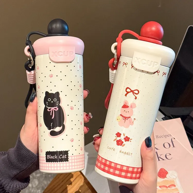 新款保温保冷浮球冰霸杯316不锈钢卡通吸管杯冷饮杯巨无霸奶茶杯