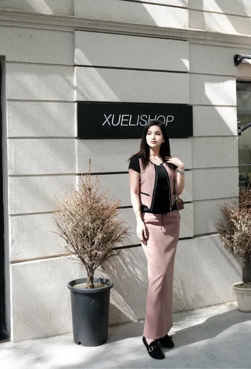 【MAYSAR】时尚亚麻休闲法式风两件套（101）