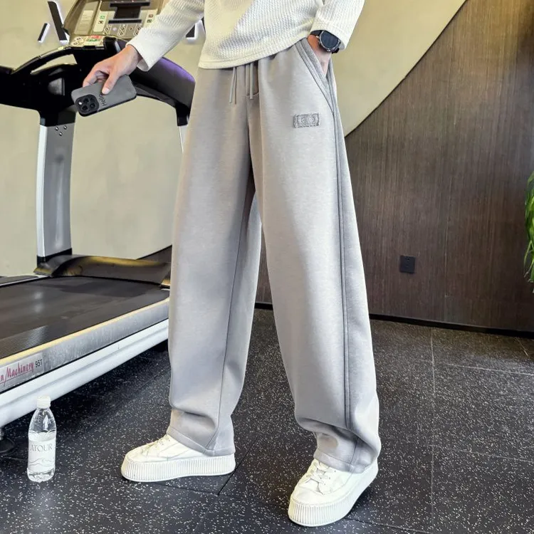 渐变色脏脏弯刀卫裤男士春秋款高级感直筒宽松运动男装休闲长裤子