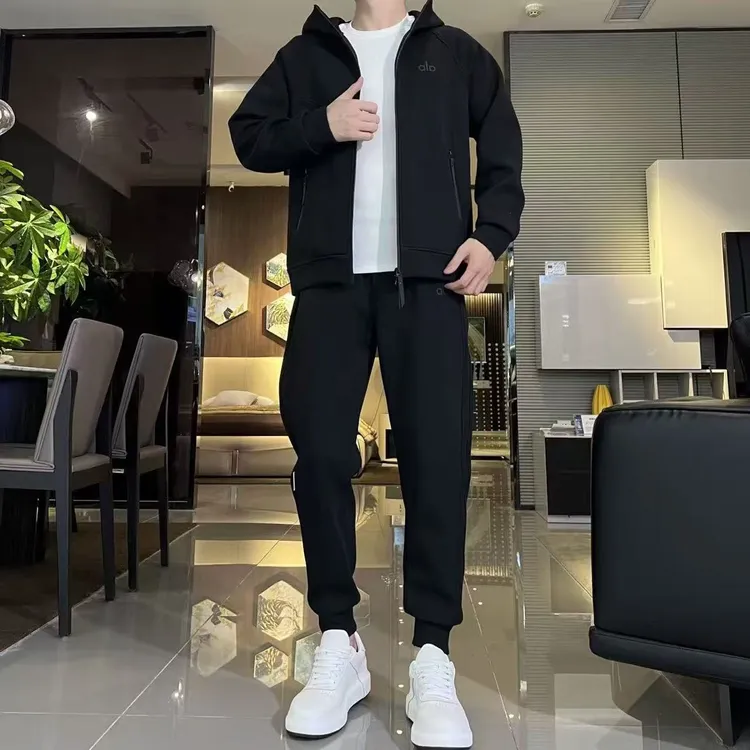 秋季新款男士时尚潮牌套装连帽卫衣外套百搭美式高街休闲运动卫裤