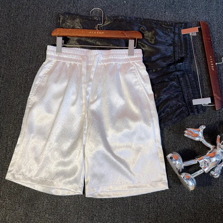 夏季时尚印花简约风男士凉感夏季休闲裤短裤薄款透气简约五分裤男