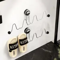 【创想家居】吸盘拖鞋架无痕浴室黑白免打孔简约家用洗手间置物架