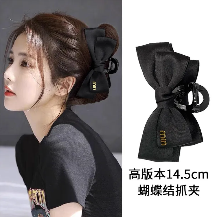 白鹿同款蝴蝶抓夹女新款大号适合发量多蝴蝶结鲨鱼夹发夹发饰