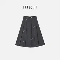 杰瑞【层次美学】早春设计感腰带赫本风垂感高腰显瘦有型挺括A字