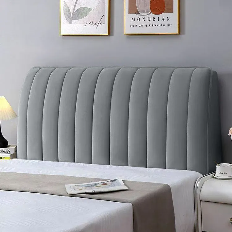 新款2026年加厚宝宝绒床头罩套简约现代轻奢风防污床头软包靠背商品图