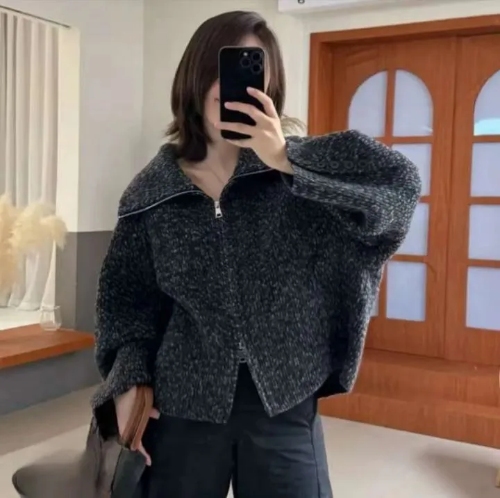 双面羊毛大衣女短款2025款秋冬高级感宽松气质休闲毛呢子外套上衣