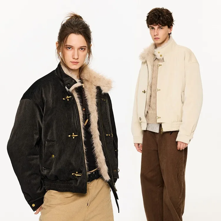 冬季「暗裔」1000g染尖托卡长毛飞机扣哈灵顿珠光皮衣过冬座山雕