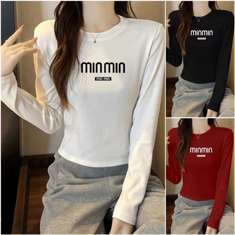 2025秋冬正肩短款长袖宽松百搭显瘦圆领洋气ins小个子黑白显瘦