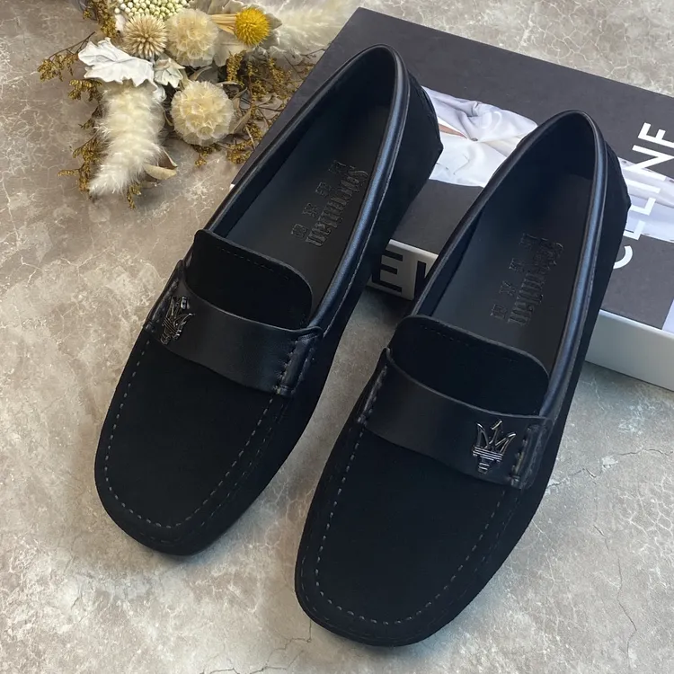 皮鞋男款爆款2025新款痞帅潮男豆豆鞋软底软底经典黑色厚底