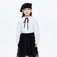 【芷芸专属】littlemoco童装春装新款女童镂空领长袖衬衫