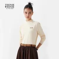 TeenieWeenie小熊女装长袖T恤25秋新荷叶边少女上衣TTLA258TCAK
