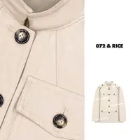 072 & RICE【千屿】秋季休闲立领口袋风衣外套 A-32YXX05