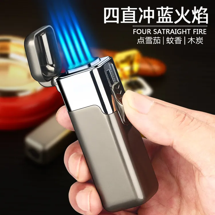 2025年新款气体打火机可充气防风直冲点火器专用喷枪烧烤点火器