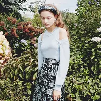 【蜜思仝】哥文花园秋季盘扣镂空针织衫女洋气小衫CTA1046090