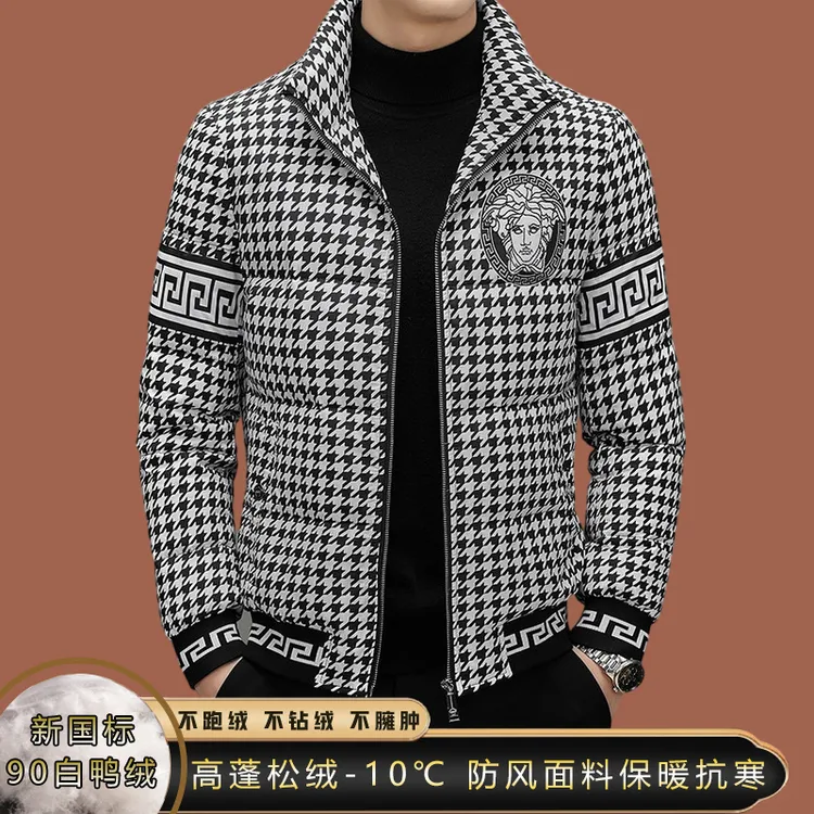 意大利大牌白鸭绒羽绒服2025年冬季新款中年休闲加厚保暖防风外套