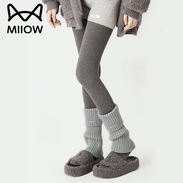 猫人金属标加厚中筒袜套女秋冬款保暖辣妹y2k针织jk堆堆小腿套