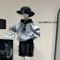 【实体品牌】2025连帽卫衣秋新款韩版男儿童洋气痞帅童装宽松80579