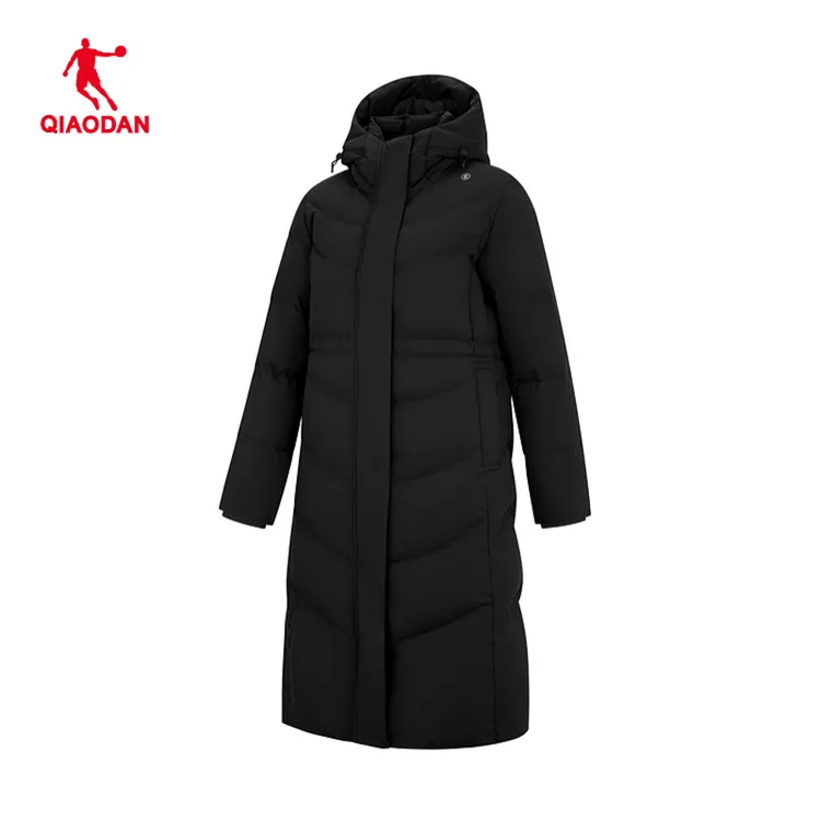 乔丹羽绒服女长款2025冬季防泼水保暖鸭绒外套女QDEGM2261007