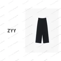 ZYY【复古回廊】2025S/S新品休闲阔腿裤垂坠感高腰针织X25QXXK04202