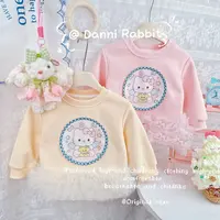 「Dannirabbit」【秋の物语】 卡通治愈蕾丝公主范儿女童卫衣【G-6945】