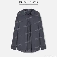溶溶【松弛新章】RONGRONG 100棉色织条纹拼接老钱风衬衣25C001011