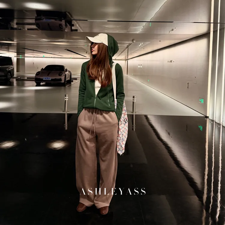 【ASHLEYASS】“加绒运动裤”随性慵懒感腰部抽绳休闲裤LSK251766S