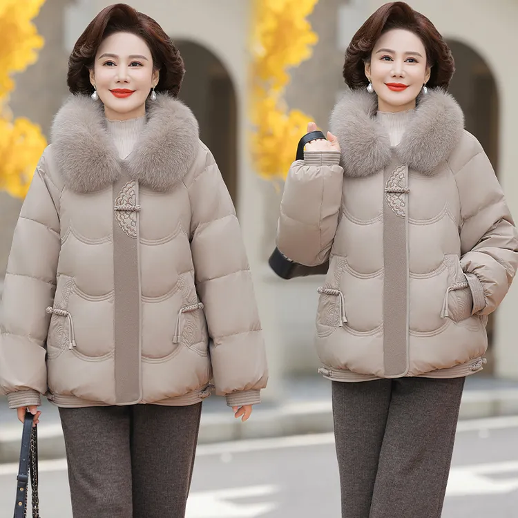 新款妈妈装冬装棉衣时尚中老年保暖加厚中老年人女装棉服aa5660