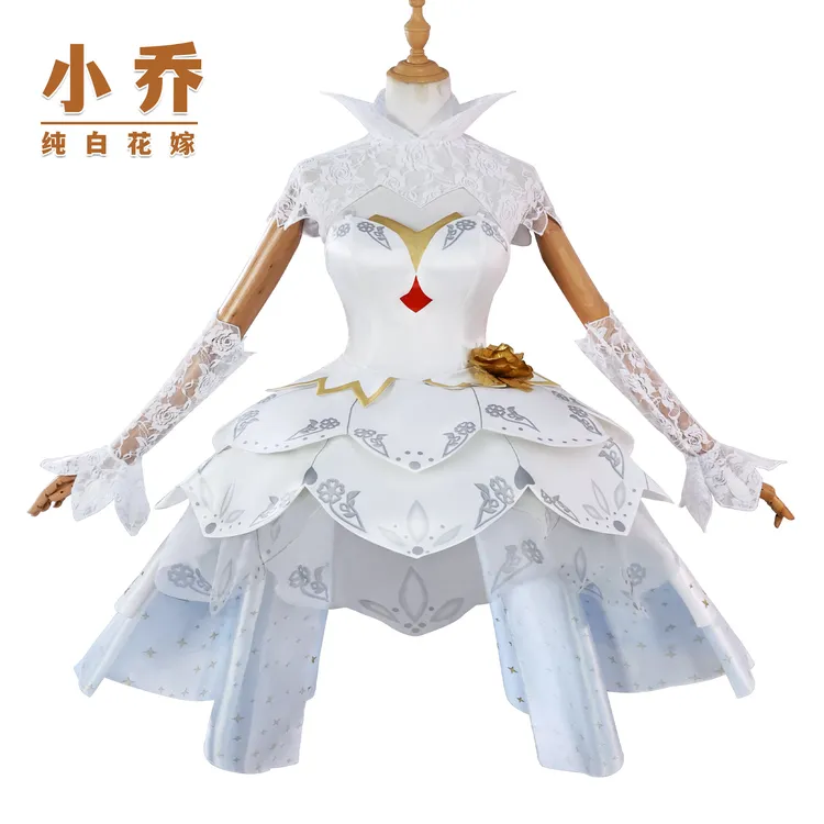 小乔cos服王者荣耀小乔纯白花嫁cosplay二次元游戏扮演服少女