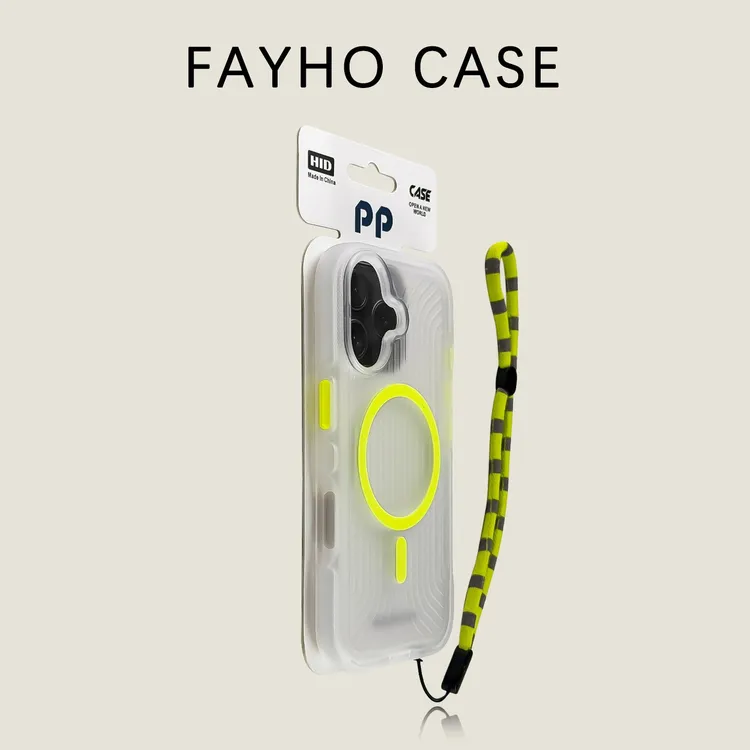 简约瓦楞纹带挂绳适用苹果17promax磁吸手机壳iPhone16/15/14/13