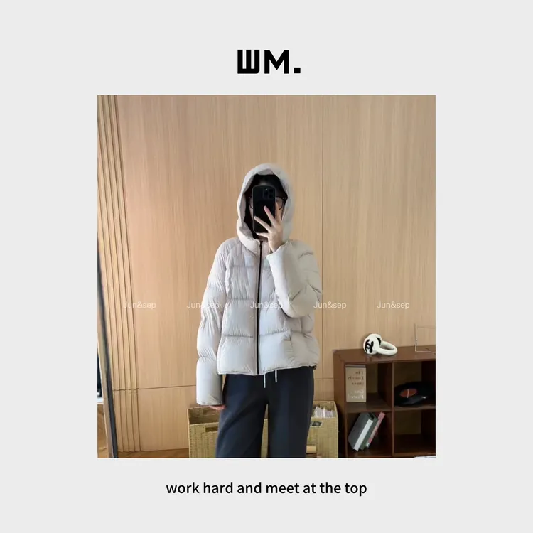 CMZW*芭啦*北欧单！淡粉立裁带帽显瘦羽绒服JS-Y-25121302