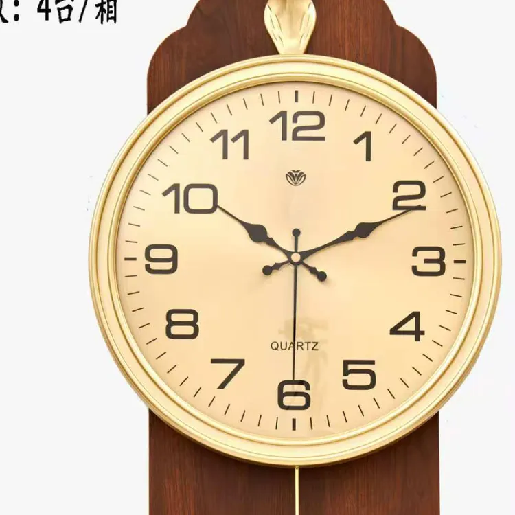 简约时尚新中式客厅家用挂钟中国风装饰石英钟带日历